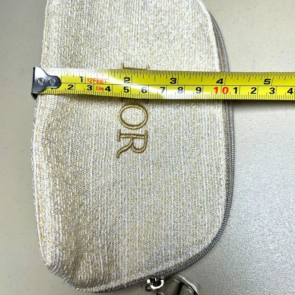 Christian Dior Holiday 2024 Limited Edition Cosmetic Pouch Gold Charm